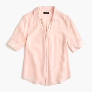J.Crew Silk Short Sleeve Button Up Shirt (NWT)